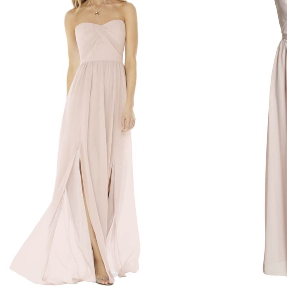 Social Bridesmaids Strapless Georgette Gown
